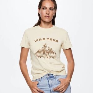 Mango Printed Massage T-shirt